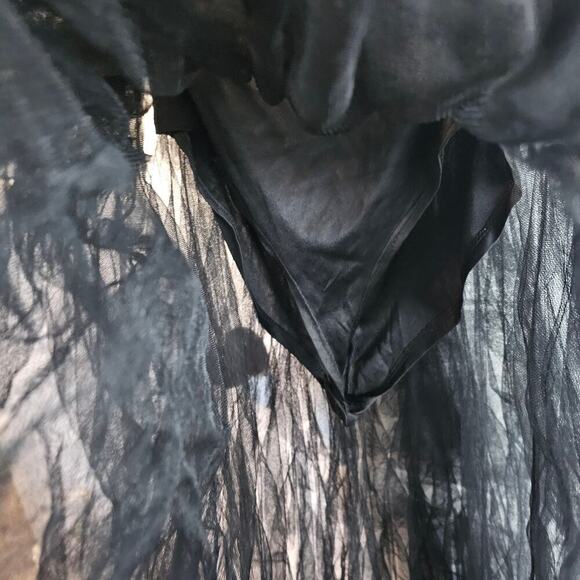 Blithe LA Tulle Formal Dress Womens Size Medium Black Sheer Full Prom Maxi Glam - Picture 6 of 12